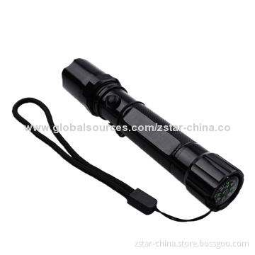 Maximum 170lm Lumen Bright Flashlight/Torch, Light Plastic and Cup, Black Color